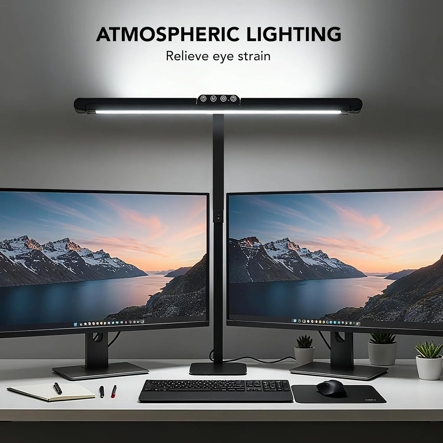 LED Desk Lamp for Home Office with Base, 28.2" Adjustable Gooseneck Swing Arm Ultra Bright Desk Light, Dimmable Architect Table lamp for Desktop Computer Light, Reading, Study, Workbench