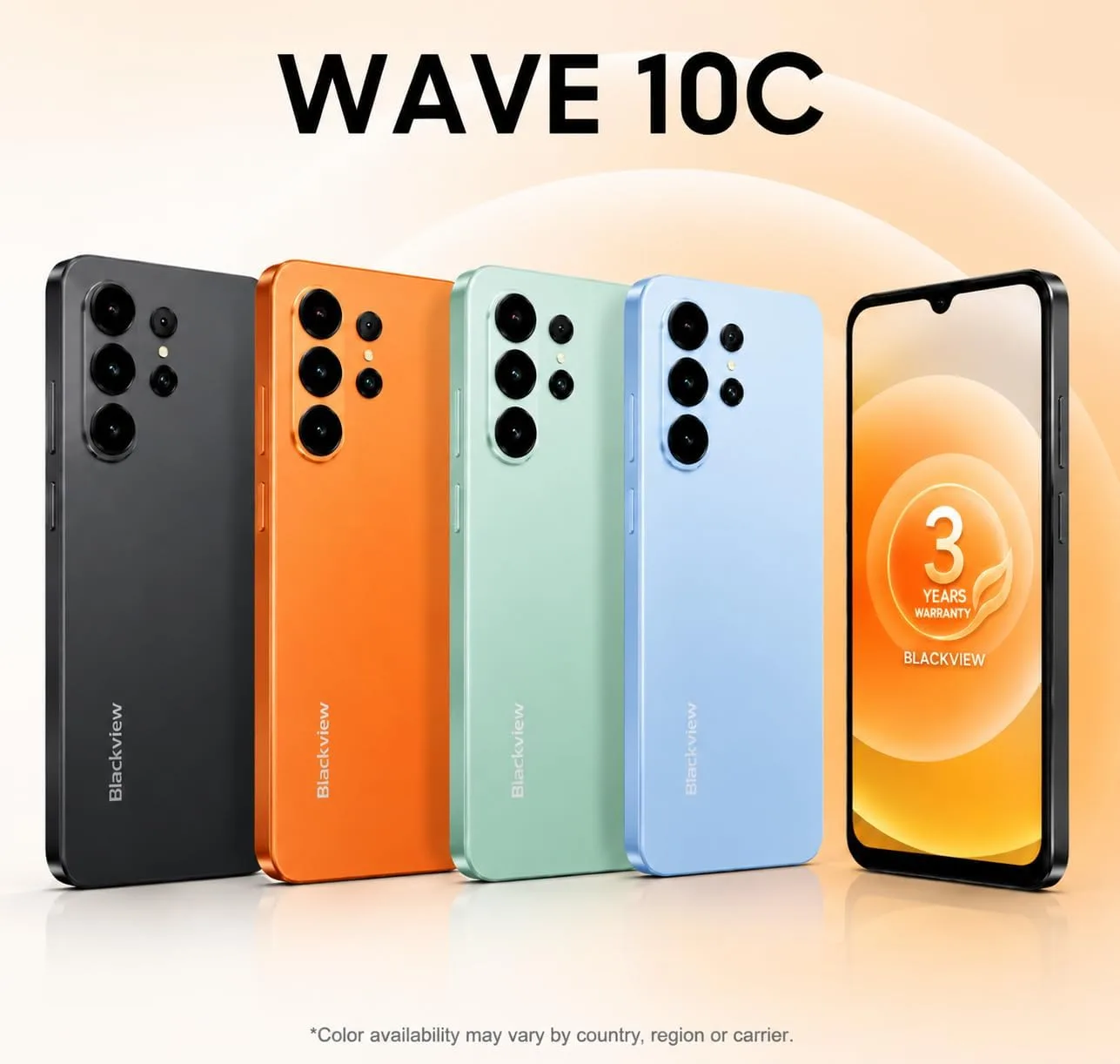 Blackview Wave 10C Android Phone Unlocked 6.88" Large Screen, Android 16 Unlocked Smartphones 16(4+12) GB+128GB/1TB, 32MP+13MP, Dual SIM/Face ID/GPS/OTG, Only for T-Mobile, Orange