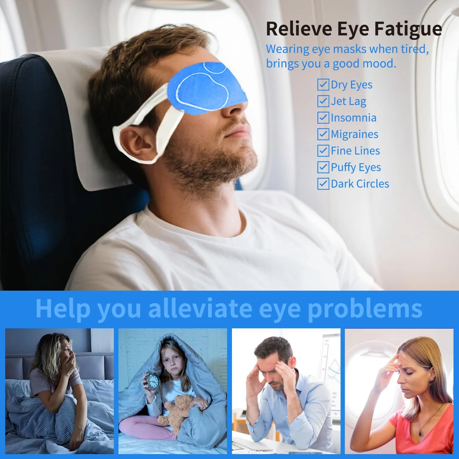 48 Packs Steam Eye Mask Disposable Heated Eye Mask for Dry Eyes, Unscented
