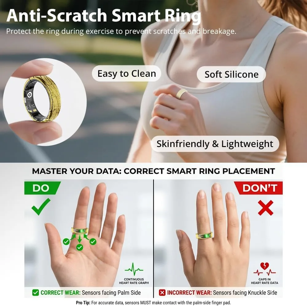 COLMI Ring 2 Radiant Smart Ring, Smart Ring for Women & Men, No App Fee.
