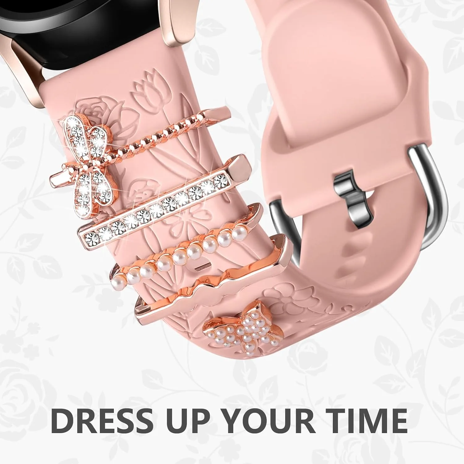 DaQin Flower Engraved Band Compatible with Samsung Galaxy Watch 7 Bands