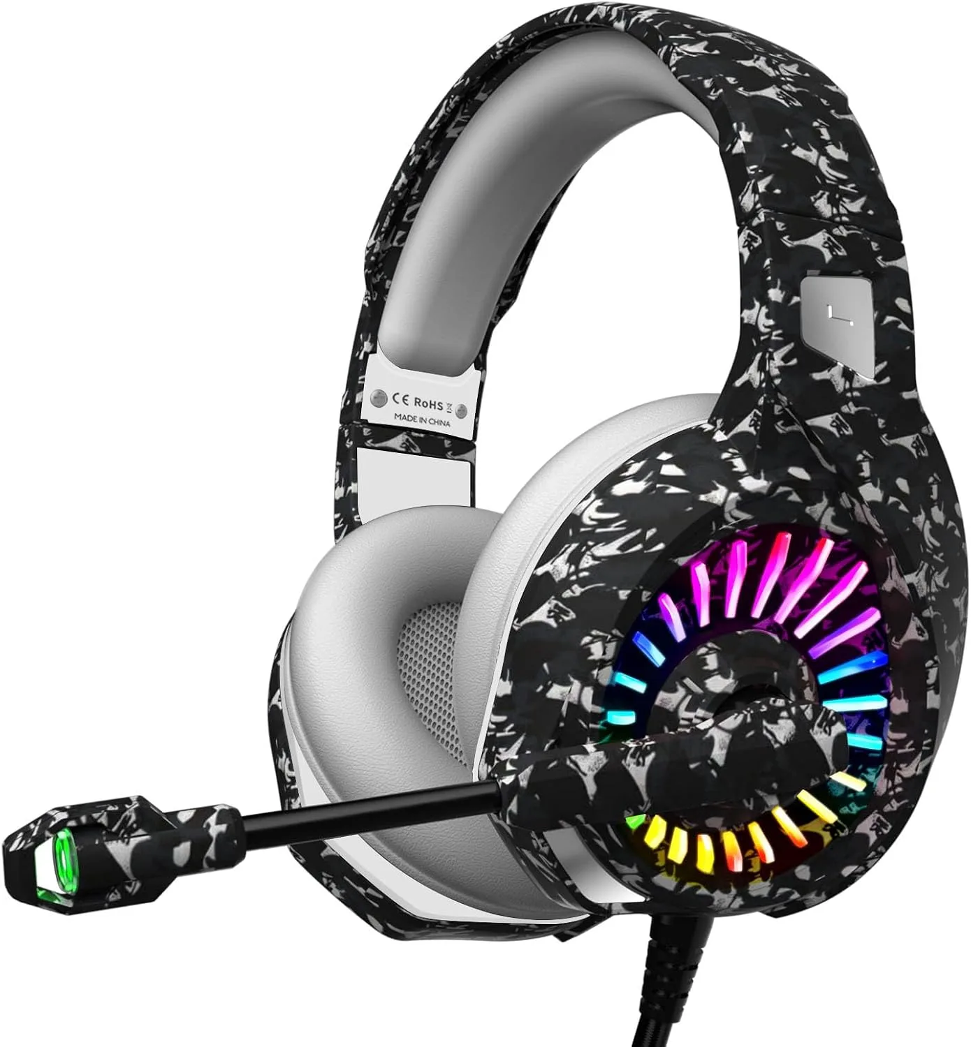 ZIUMIER Wired Camo Gaming Headset for PC, PS5, PS4, Xbox Series X|S