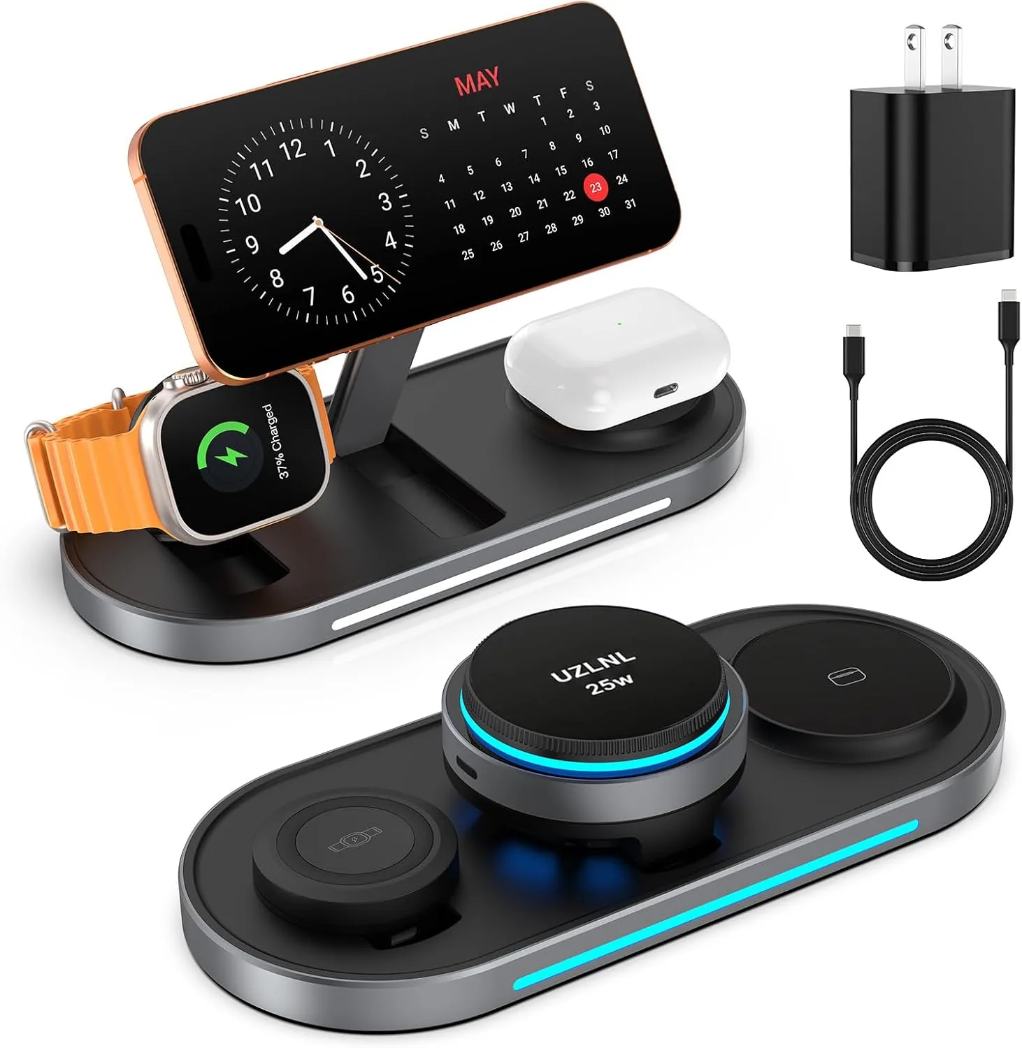 25W 3 in 1 Wireless Charging Station for Magsafe Charger for Apple