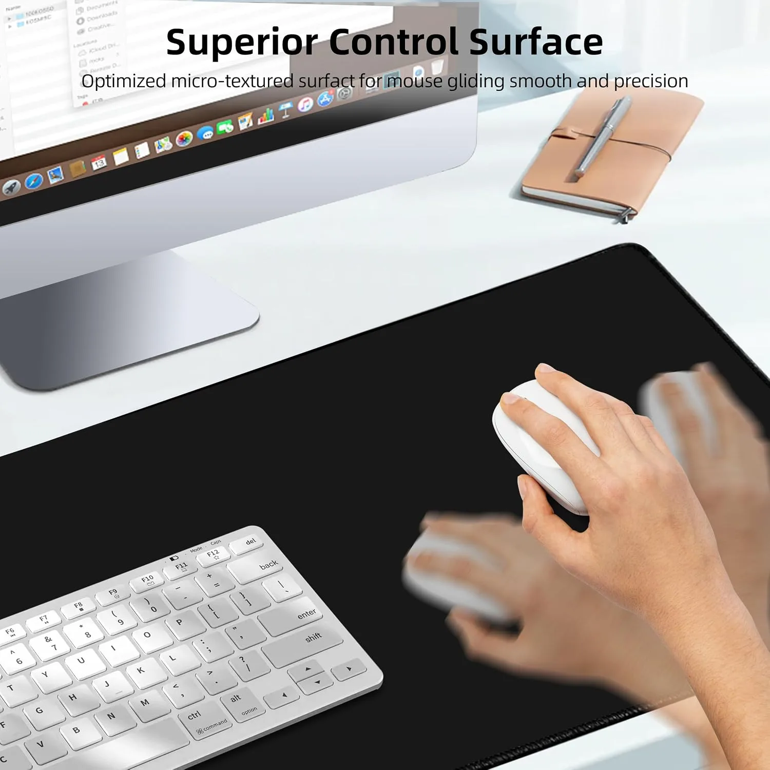 Wireless Charging Mouse Pad, Gaming Mouse Pad with Ultra-Smooth Surface, 31.5"x15.75" Large Desk Mat, Non-Slip Rubber Base, Waterproof Computer Keyboard Pad for Gaming, MacBook, Laptop, Desk