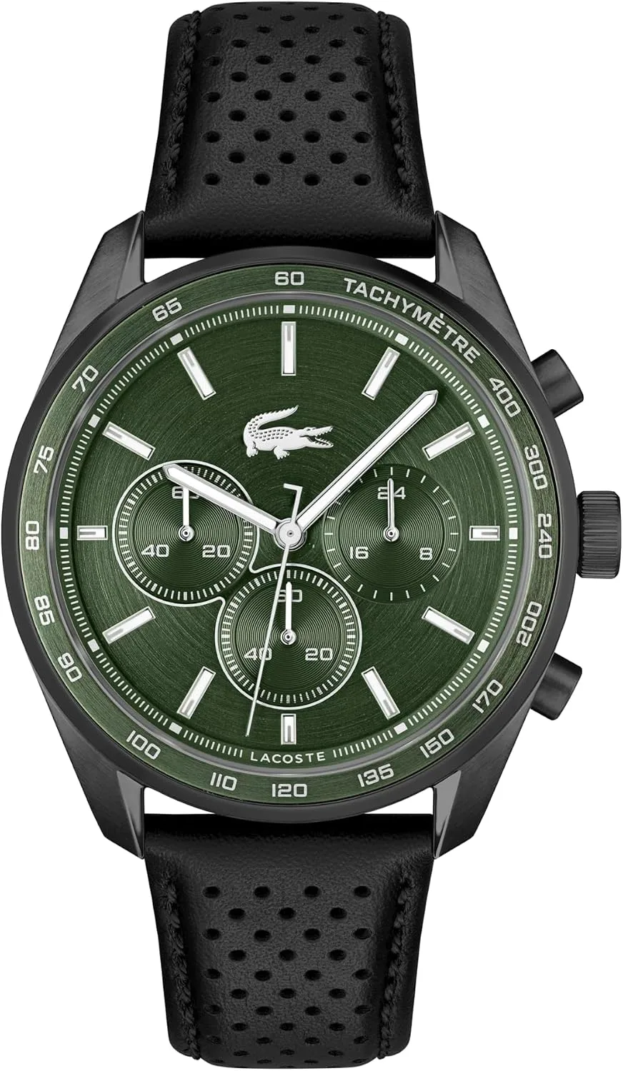 Lacoste Boston Men's Chronograph Watch - Classic Stainless Steel - Tachymeter - Water Resistant up to 5ATM/50 Meters - Modern Design for Him - 42mm