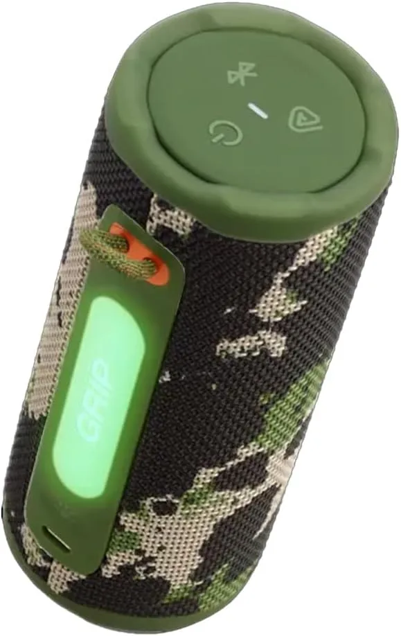 JBL Grip Compact Portable Bluetooth Speaker Bundle with gSport Case (Camo)