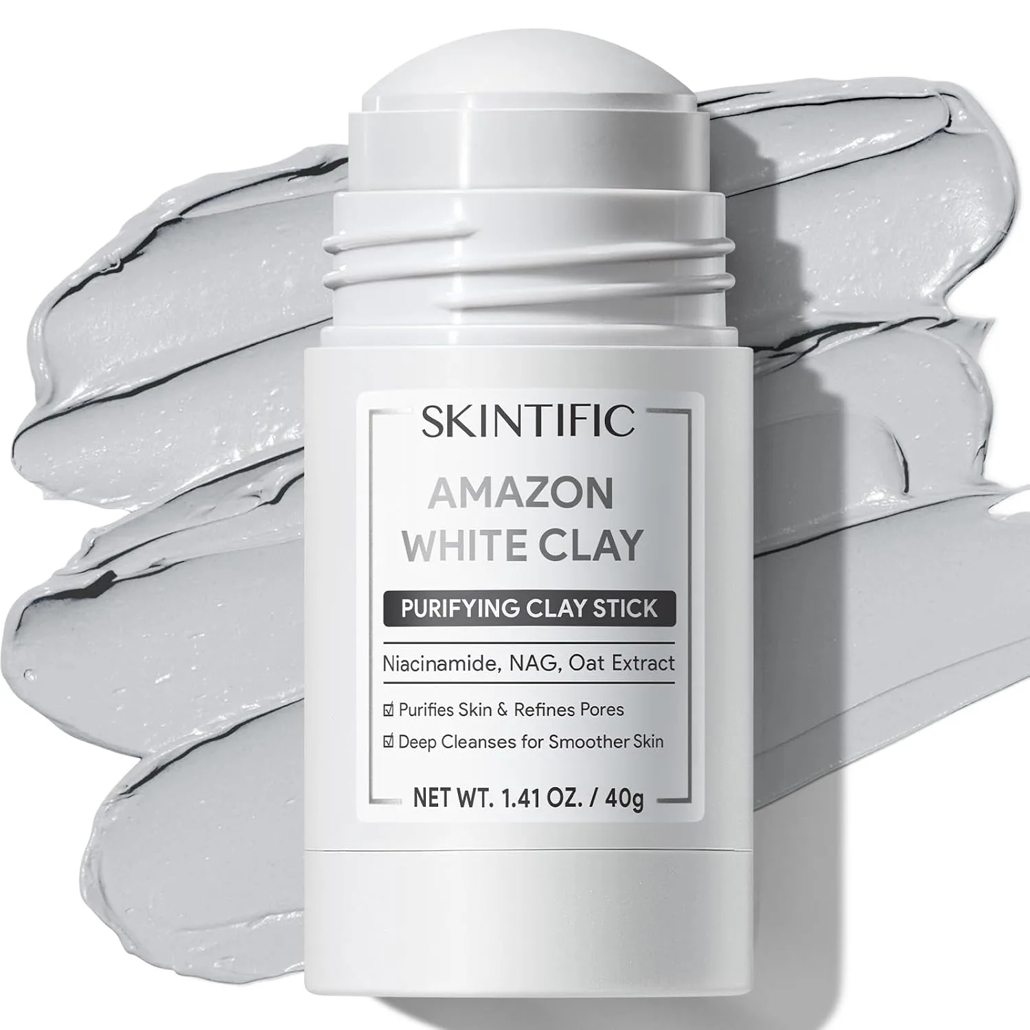 SKINTIFIC Amazonian White Clay Mask Stick with Volcanic Soil