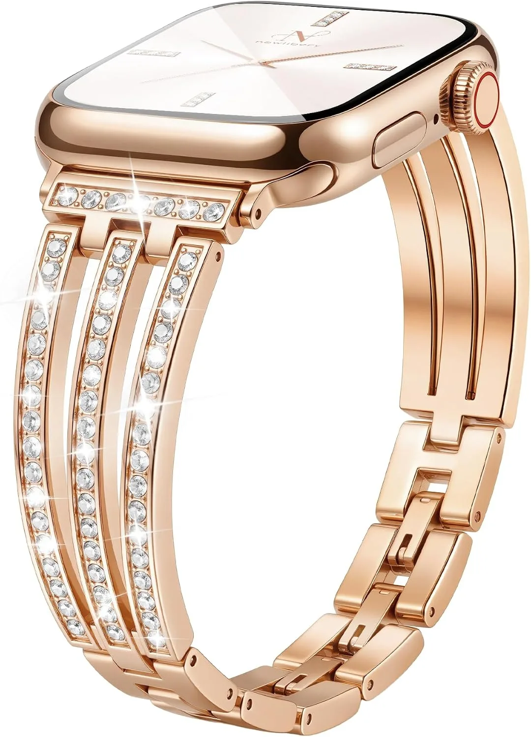 Correa para Apple Watch Newlibery Metal Rose Gold Brillante