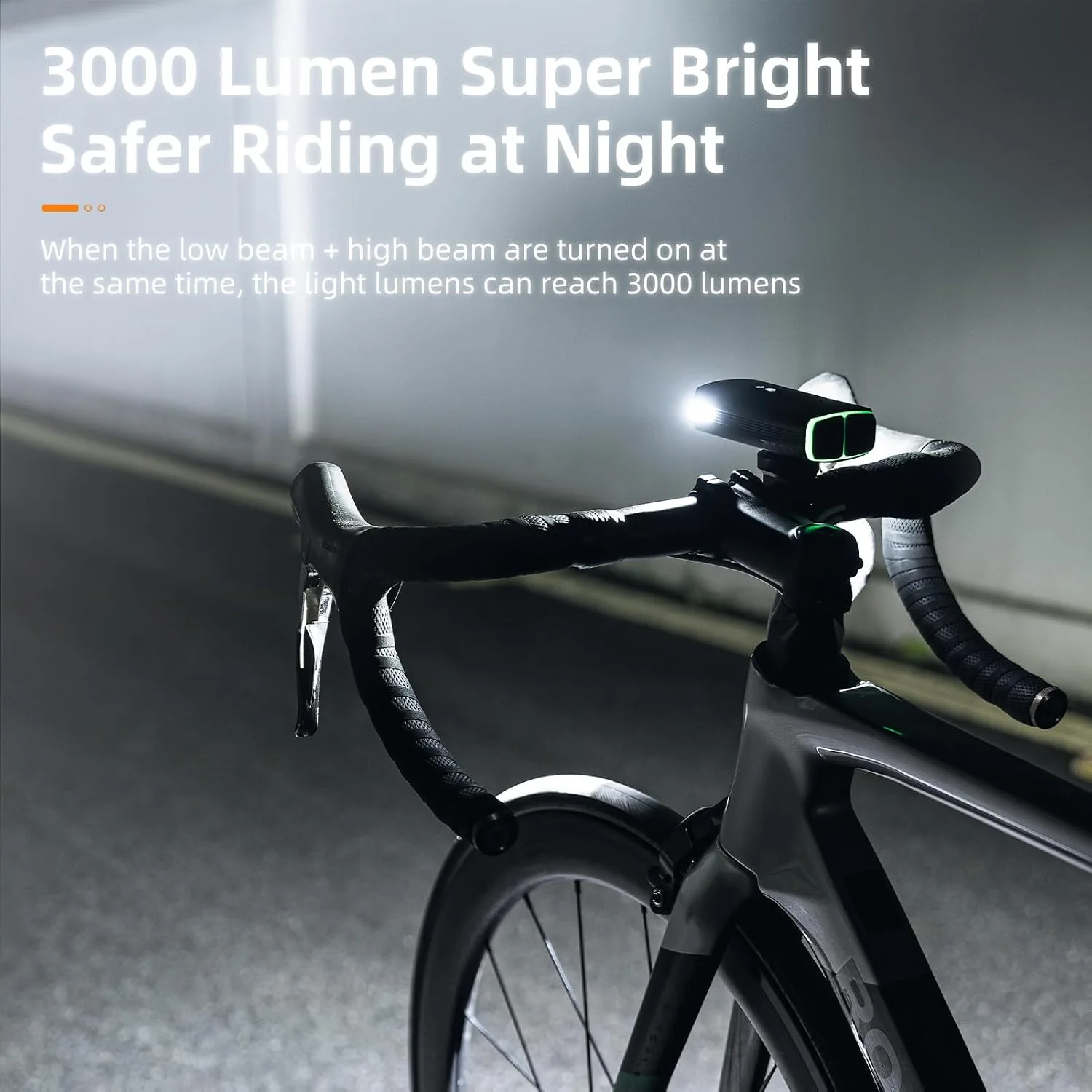 ROCKBROS 3000 Lumens Bike Lights USB-C Rechargeable Headlight for Night Riding