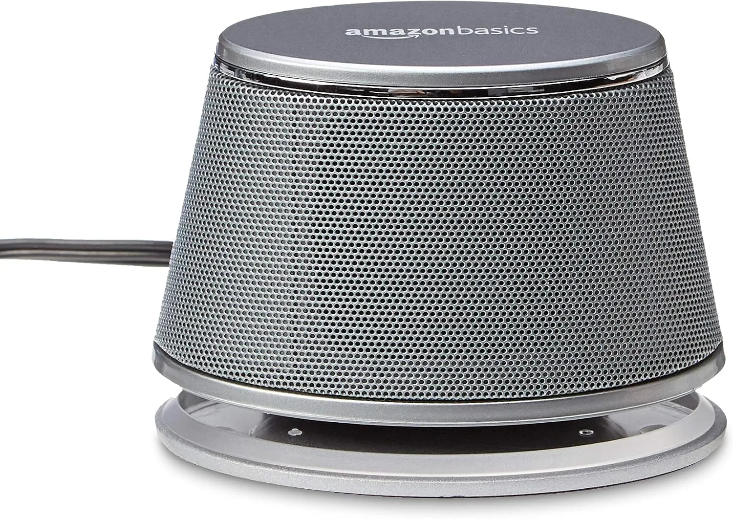 Amazon Basics Stereo 2.0 Computer Speakers with LED Lights for PC, Laptop or Desktop, Volume Control, 3.5mm Aux Input, USB-Powered, Silver, 1 Pair