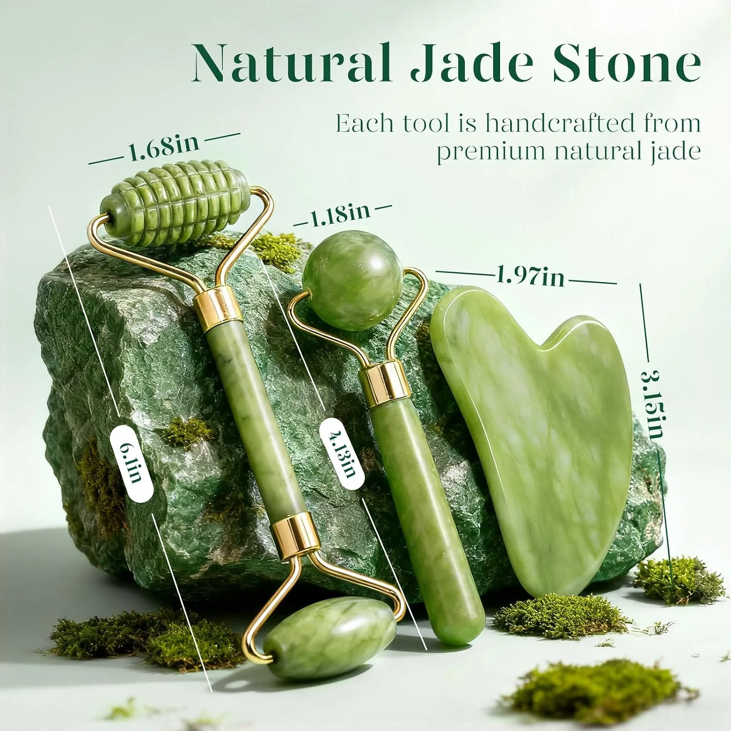 BAIMEI IcyMe Gua Sha & Jade Face Roller for Reducing Puffiness,Skin Firming