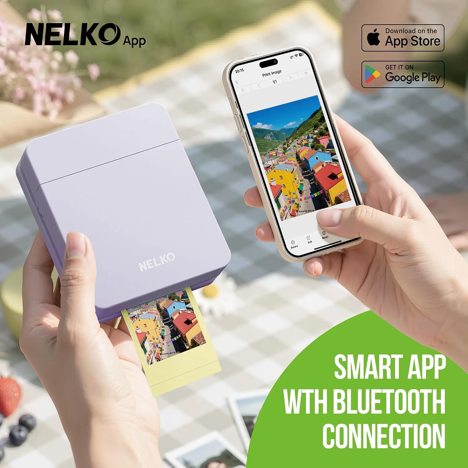 Nelko PP01 Photo Printer, 2x3 Portable Photo Printer, Mini Printer, Purple