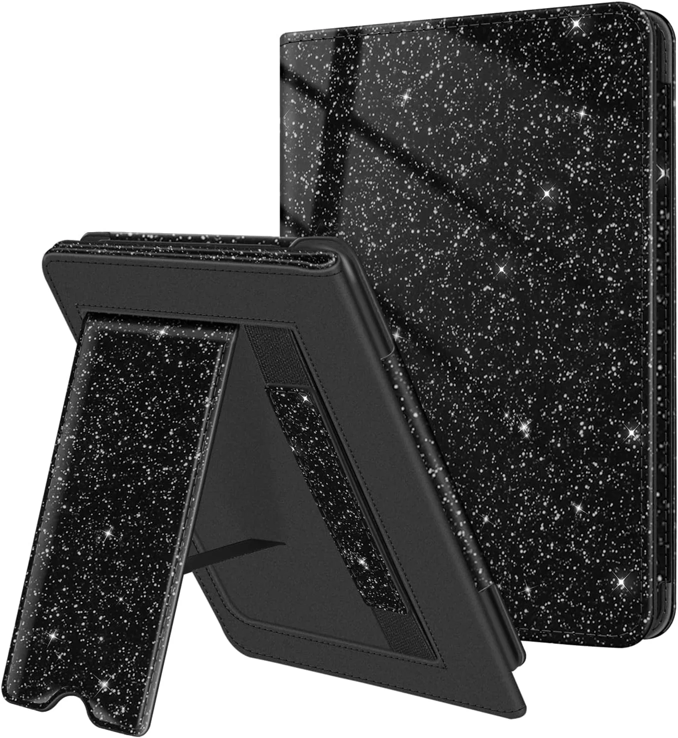 Fintie Stand Case for 6" Kindle 11th Generation 2024/2022, Black Glitter