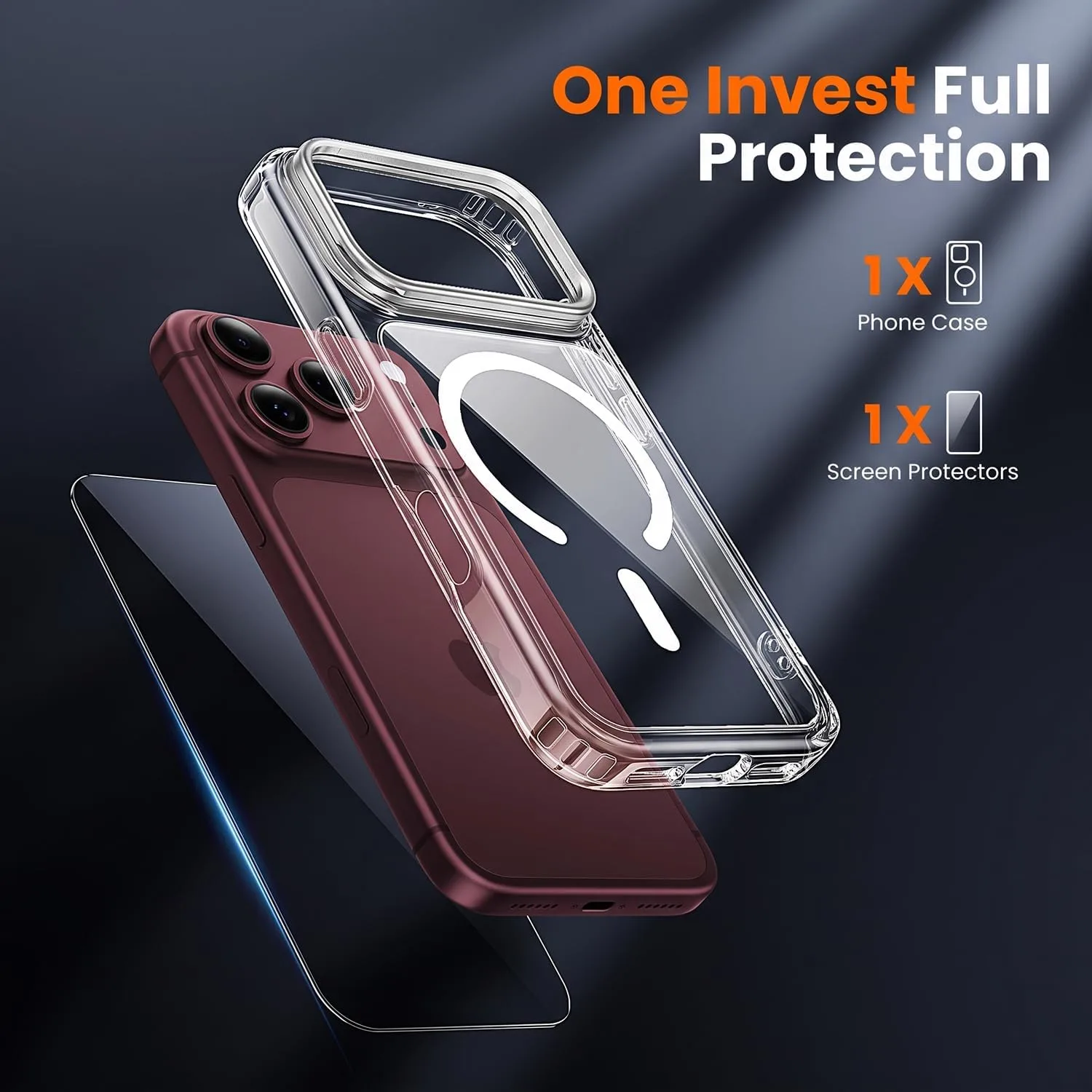 toushion 2 in 1 for iPhone 18 Pro Case Stand Clear