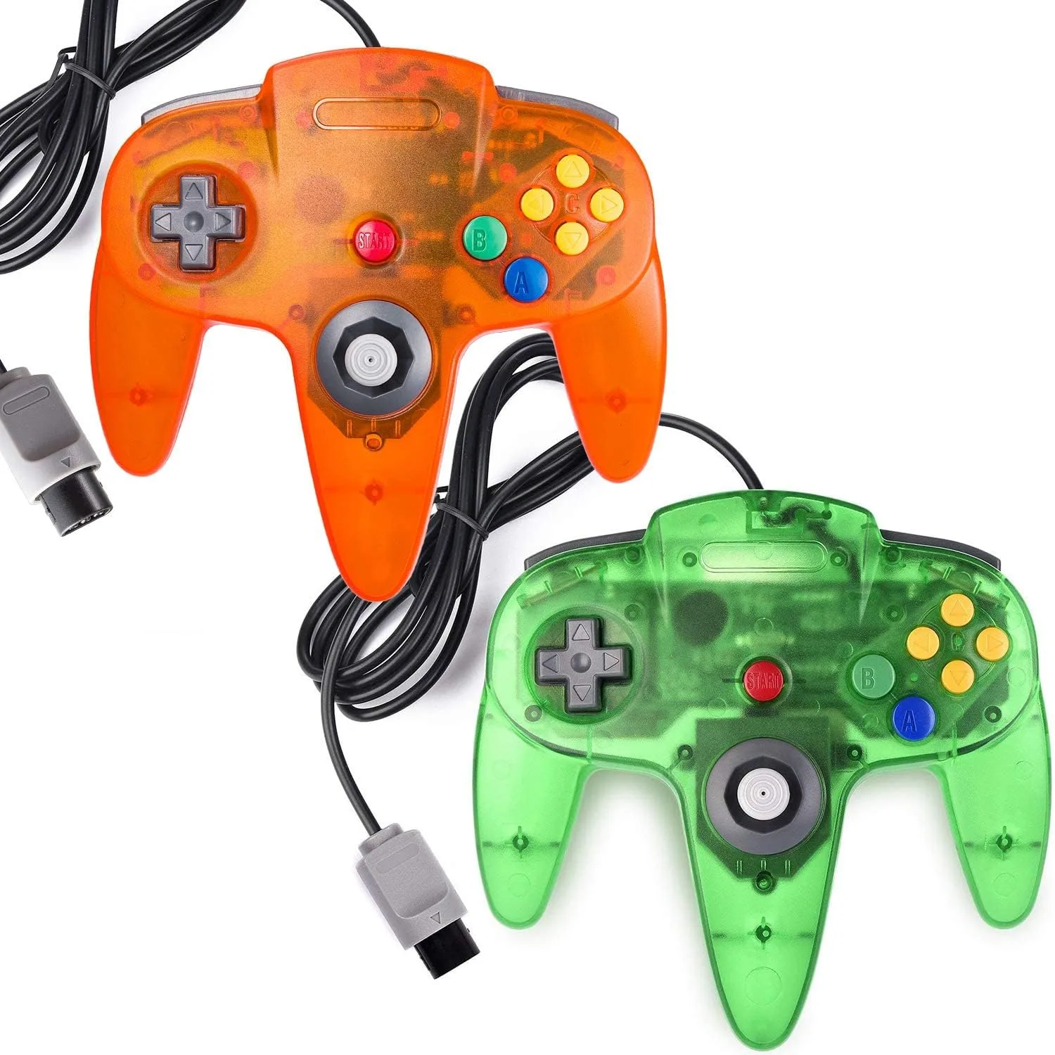 Control con cable Miadore Classic 64 para consola N64 2 unidades Verde y Naranja