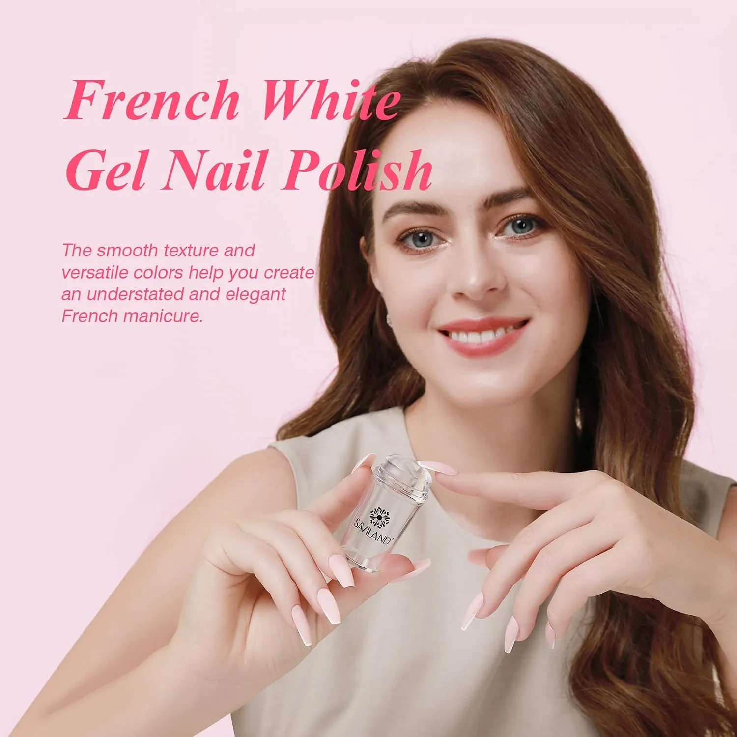SAVILAND French Manicure Kit French Tip Tool with White Gel Nail Polish
