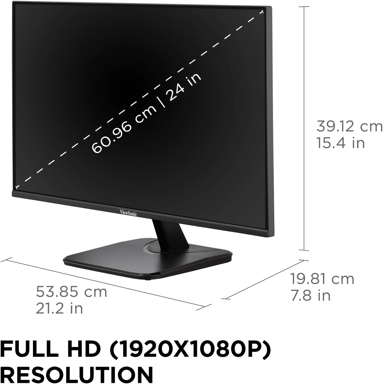 ViewSonic VA2456A-MHD 24 Inch 1080p IPS Computer Monitor, 120Hz, HDMI