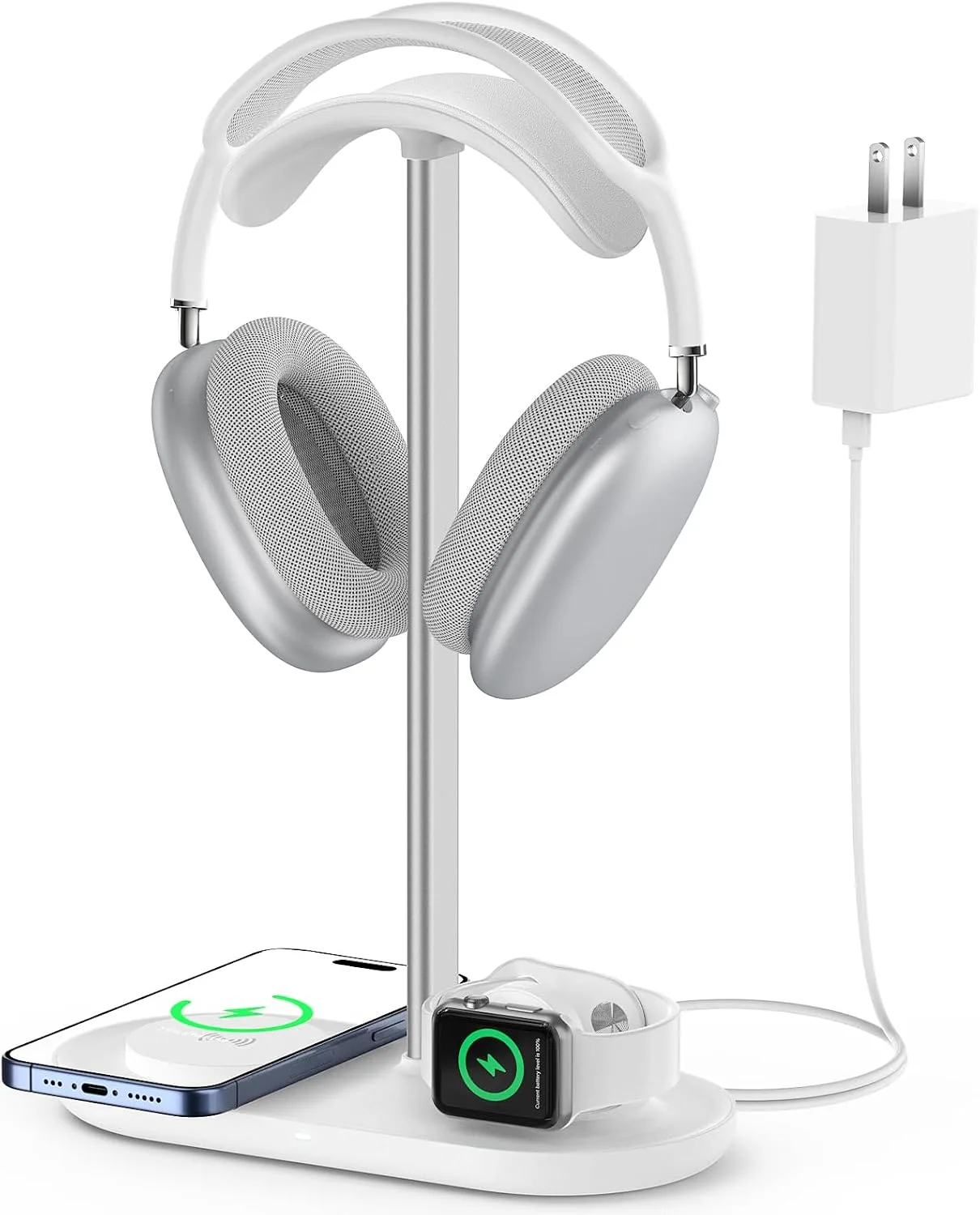 HiWe Headphone Stand, 2-in-1 MagSafe Wireless Charger for iPhone/iWatch