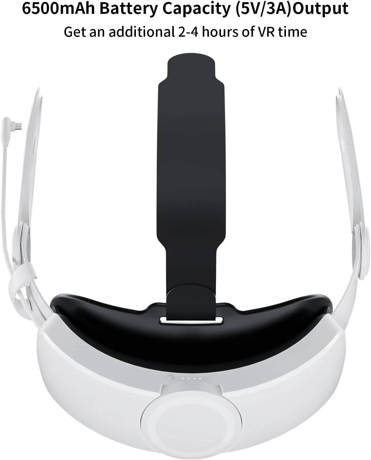annapro Battery Head Strap for Meta Quest 3/Meta Quest 3S, Elite Strap with 8000mAh Battery Fast Charging Compatible with Oculus/Meta Quest 3S/3 Accessories, Enhance Comfort Extend Playtime, White