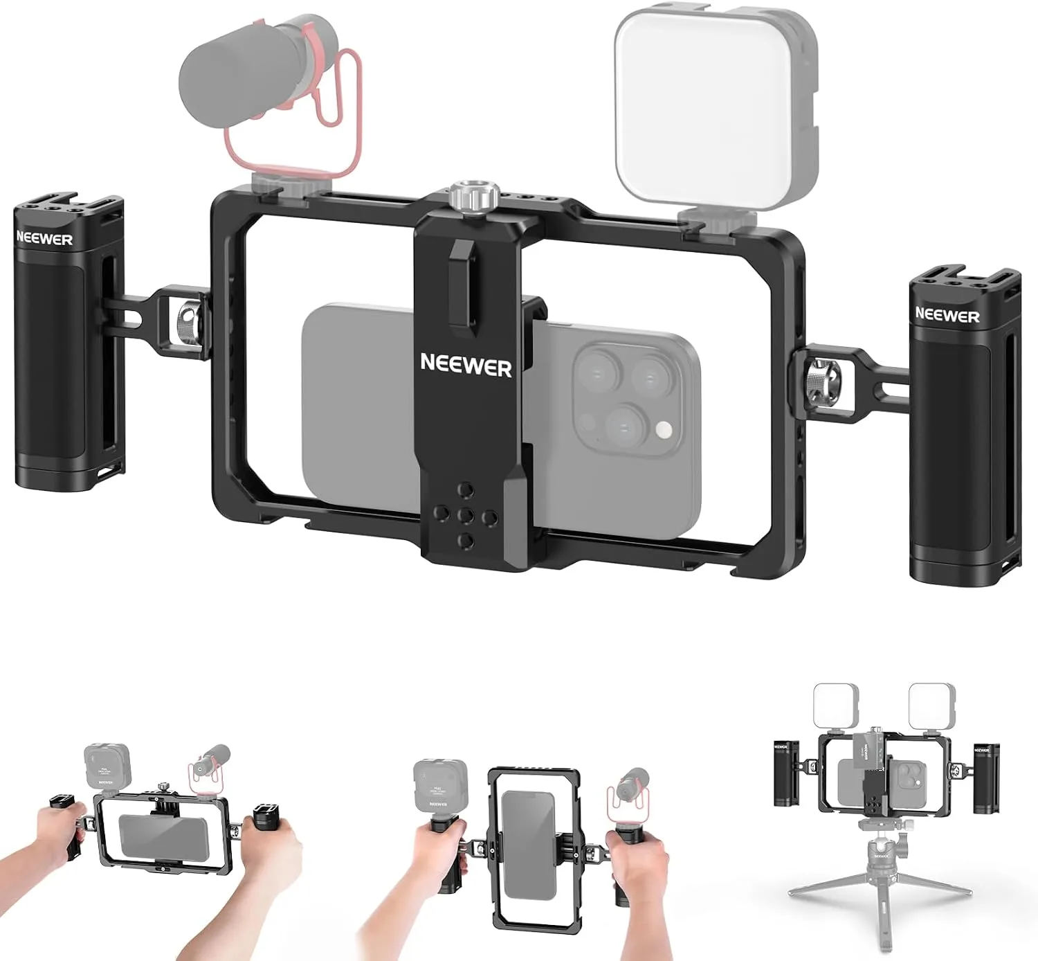 NEEWER Upgraded Phone Rig Vlogging Kit, Video Stabilizer, PA009