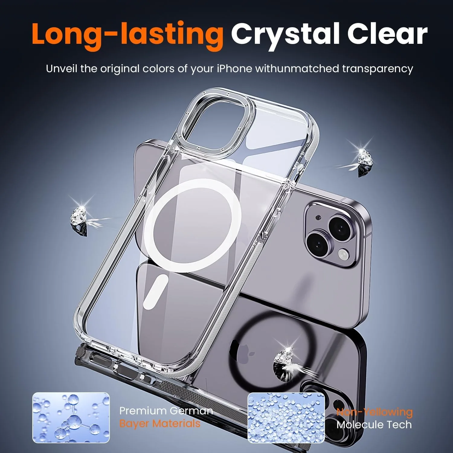 toushion 3 in 1 for iPhone 14 Case Clear Bumper