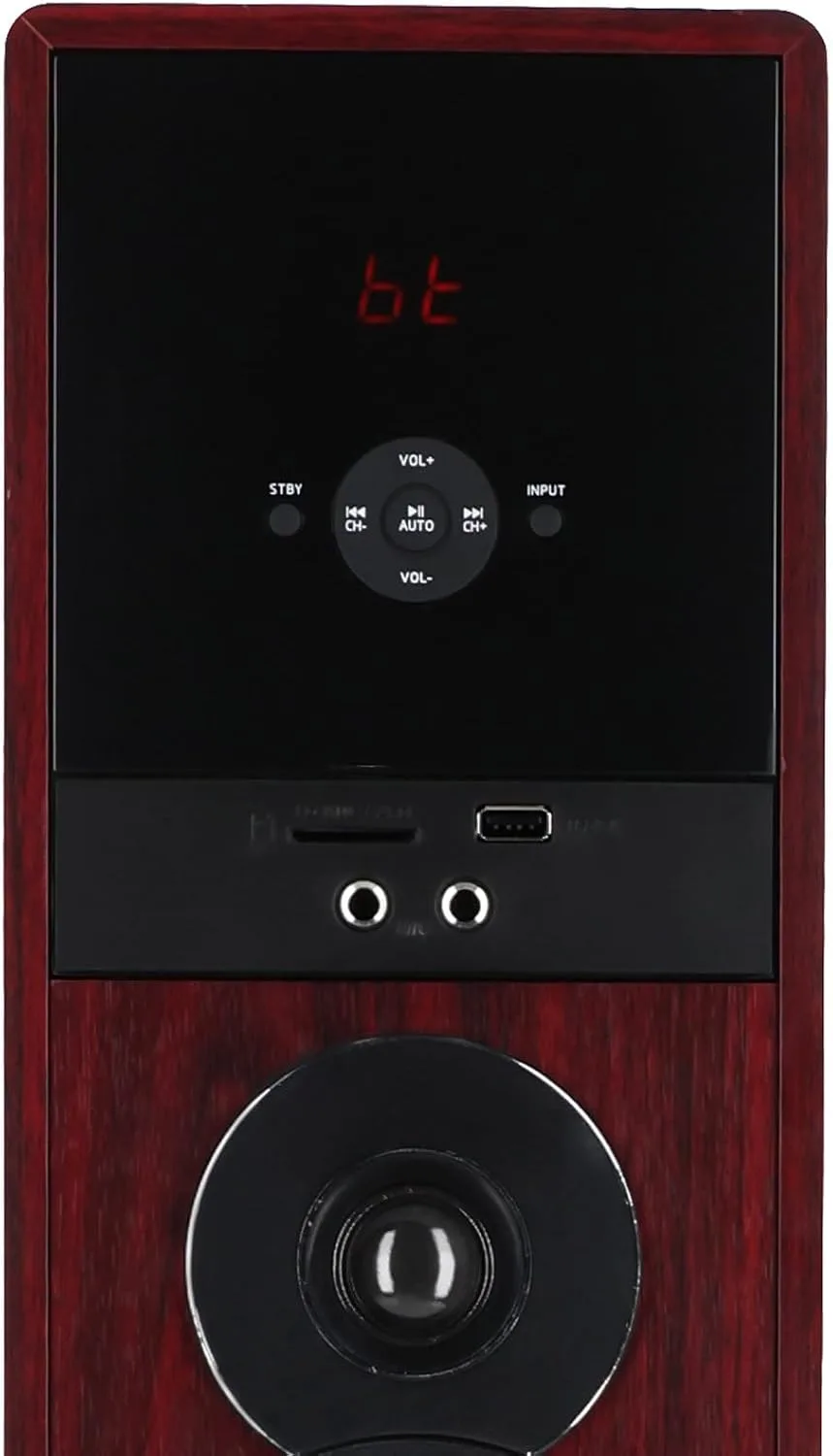 Rockville TM150C Cherry Powered Home Theater Tower Speakers Dual 10" Subs