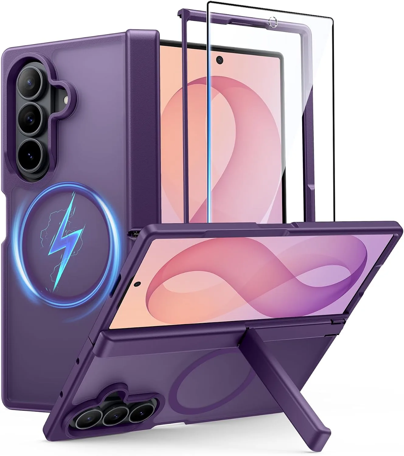 FNTCASE for Galaxy Z Fold 8 Ultra/Z Fold 7 Case Fit for MagSafe Purple