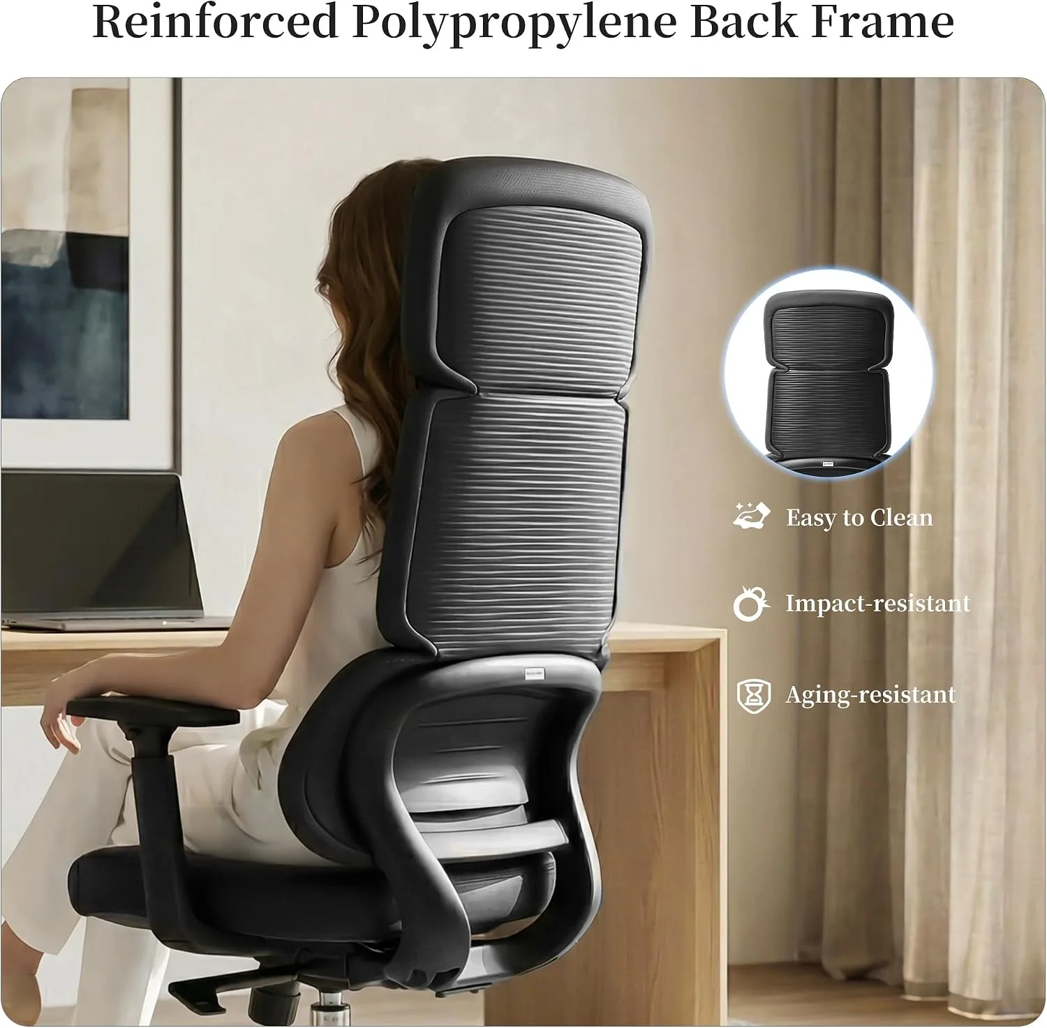 EUREKA ERGONOMIC Remi High Back Office Chair, PU Leather Office Chair with Wheels, Leather Desk Chair, Executive Office Chair Comfy for Home & Office, Black