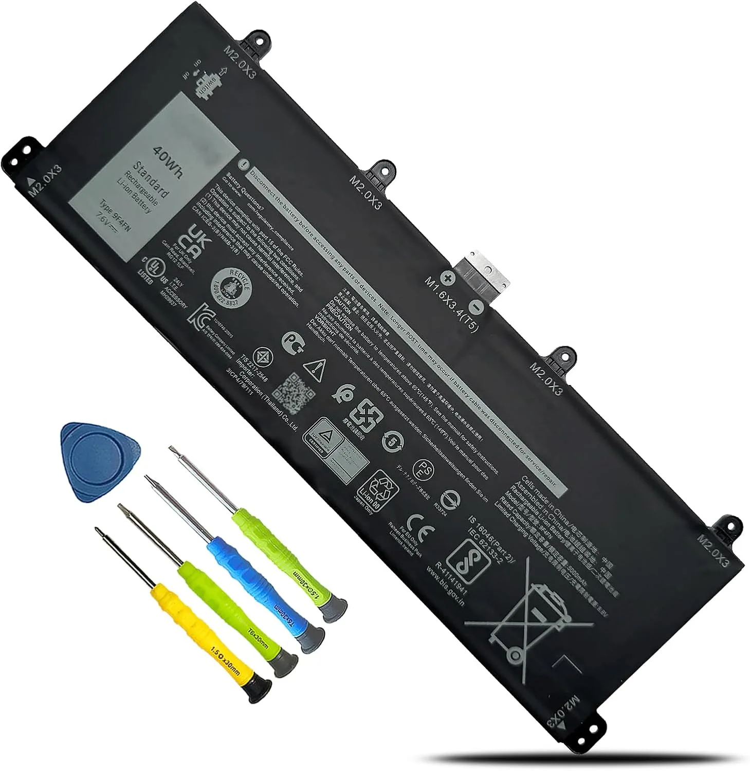 9F4FN 40Wh Battery for Dell Latitude 7320 Detachable(P131G)