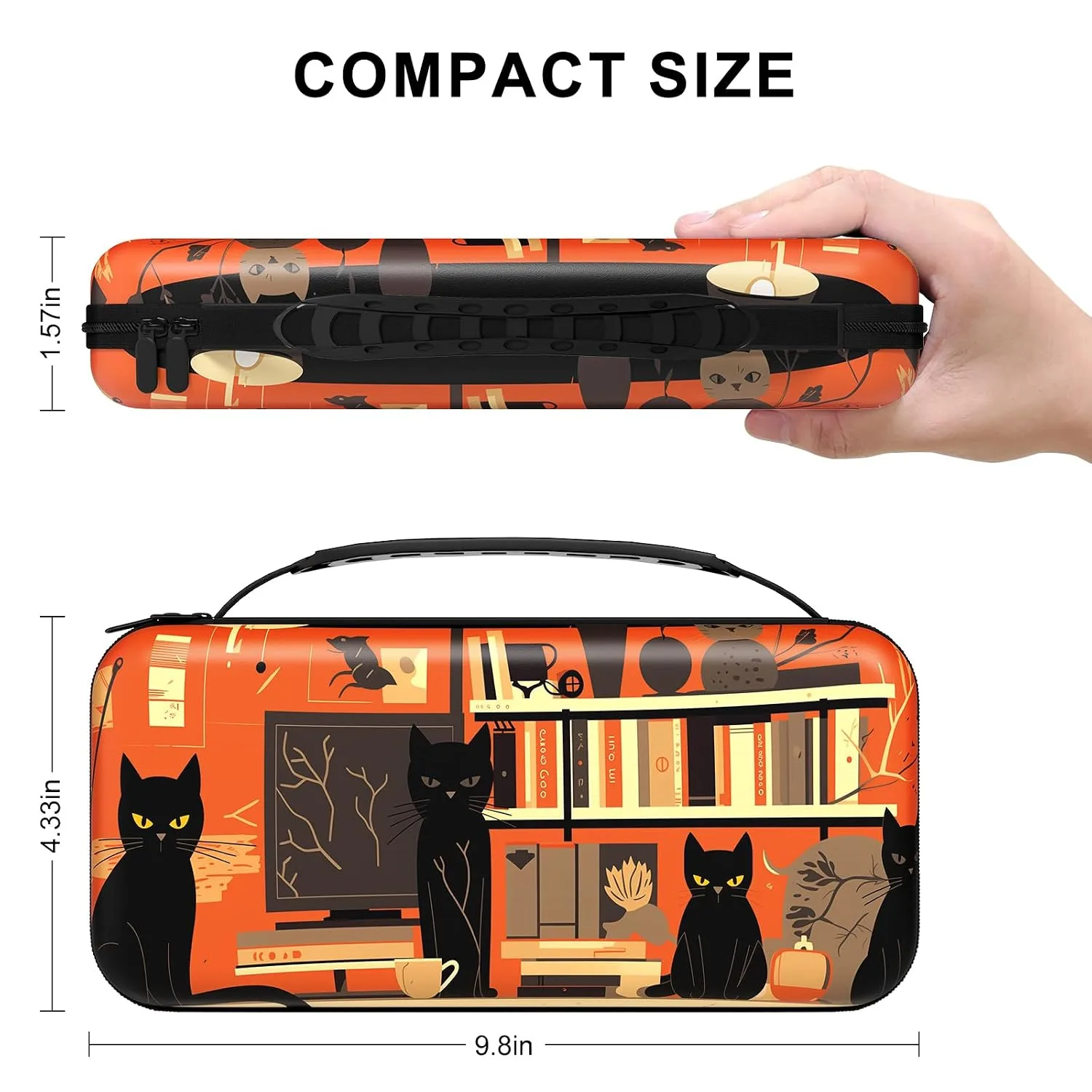 NPOOYI Carrying Case for Nintendo Switch OLED 2021/2017, Hard Shell Cover