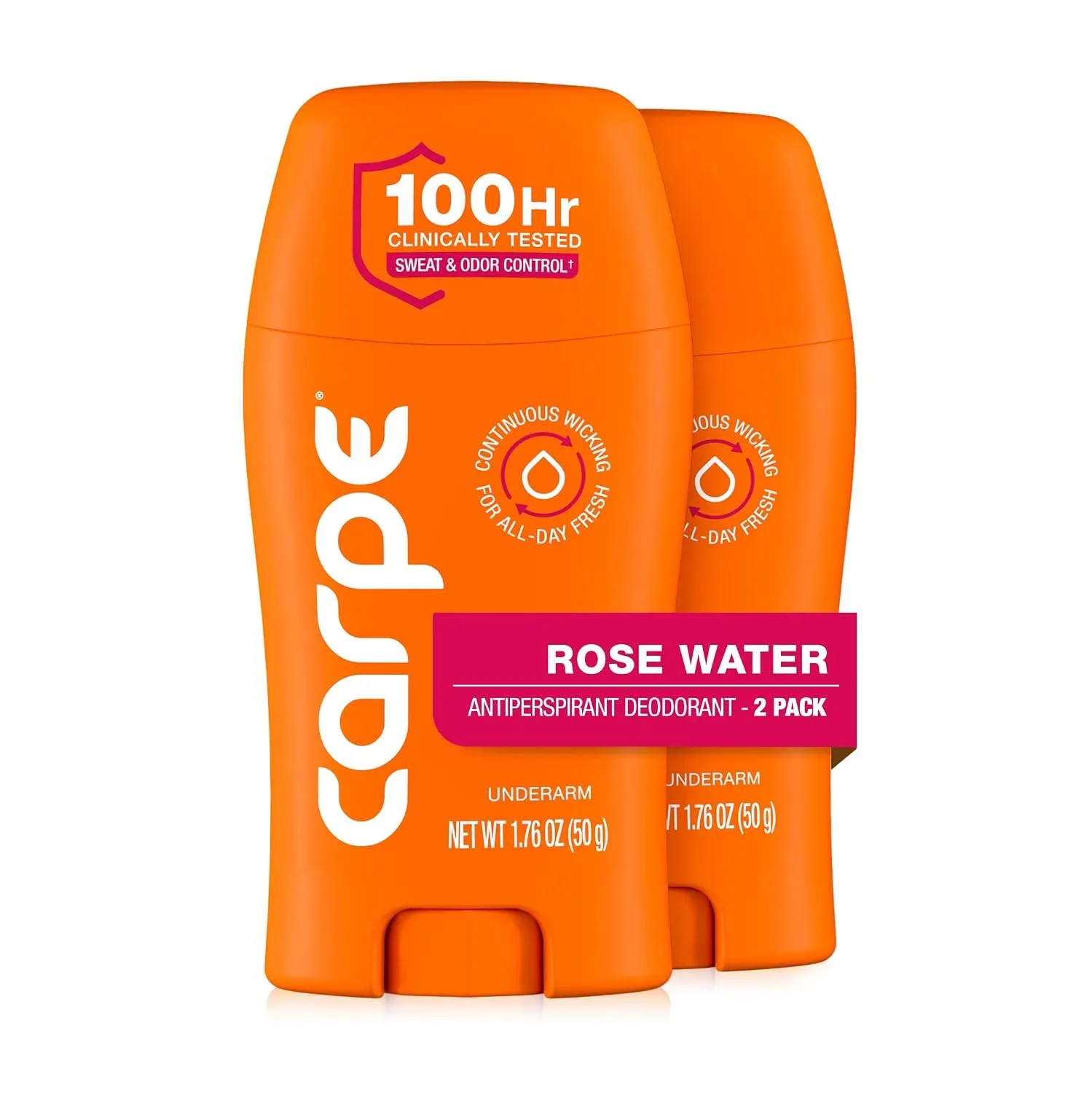 Desodorante Antitranspirante Carpe 100 Horas para Mujer Agua de Rosas Pack 2