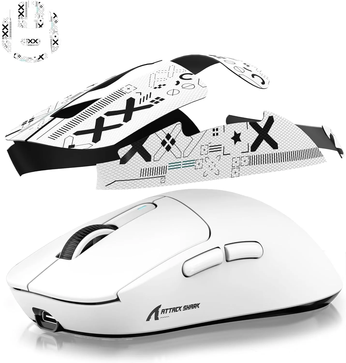 ATTACK SHARK Mouse Anti Slip Grip Tape for X3 Wireless Gaming Mouse - White
