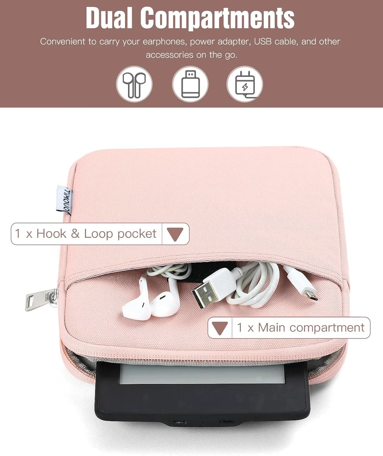 TiMOVO 6-7 Inch Sleeve Case for eReader Book, Pink