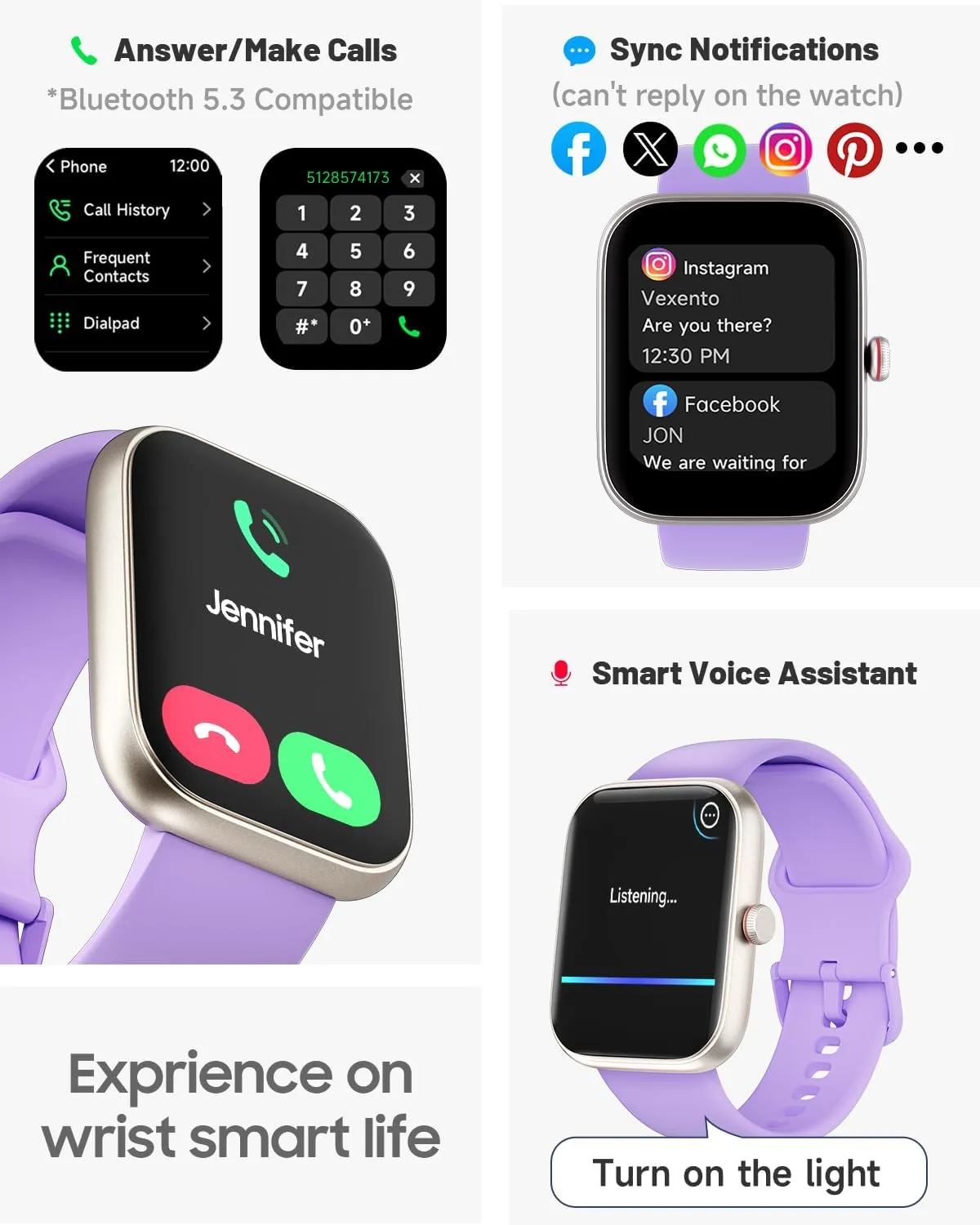 1.91" Smart Watch for Women with ALEXA, Fitness Watch for Android iOS Phone
