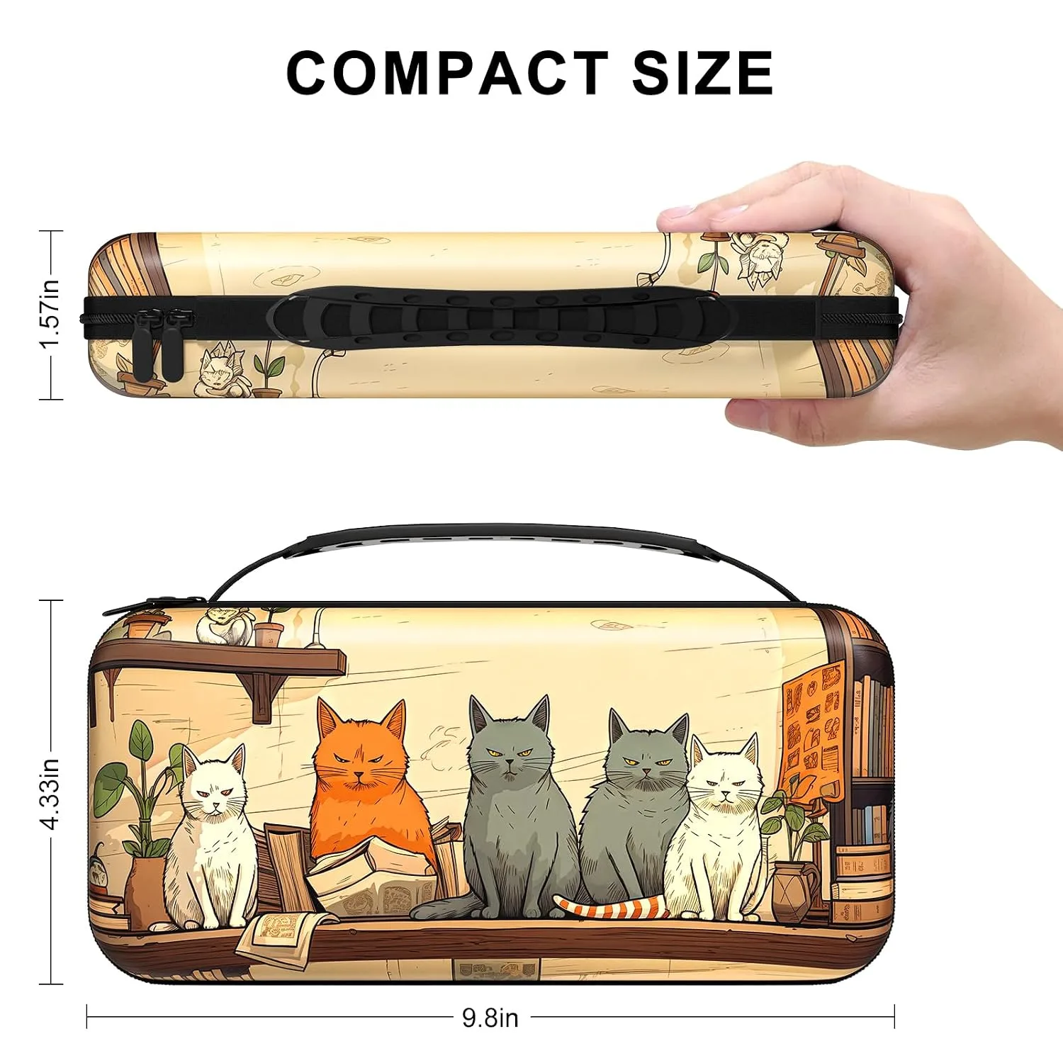 NPOOYI Carrying Case for Nintendo Switch OLED 2021/2017, Hard Shell Cover