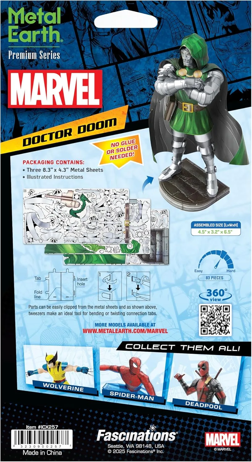Metal Earth Fascinations Premium Series Marvel Doctor Doom 3D Metal Model Kit