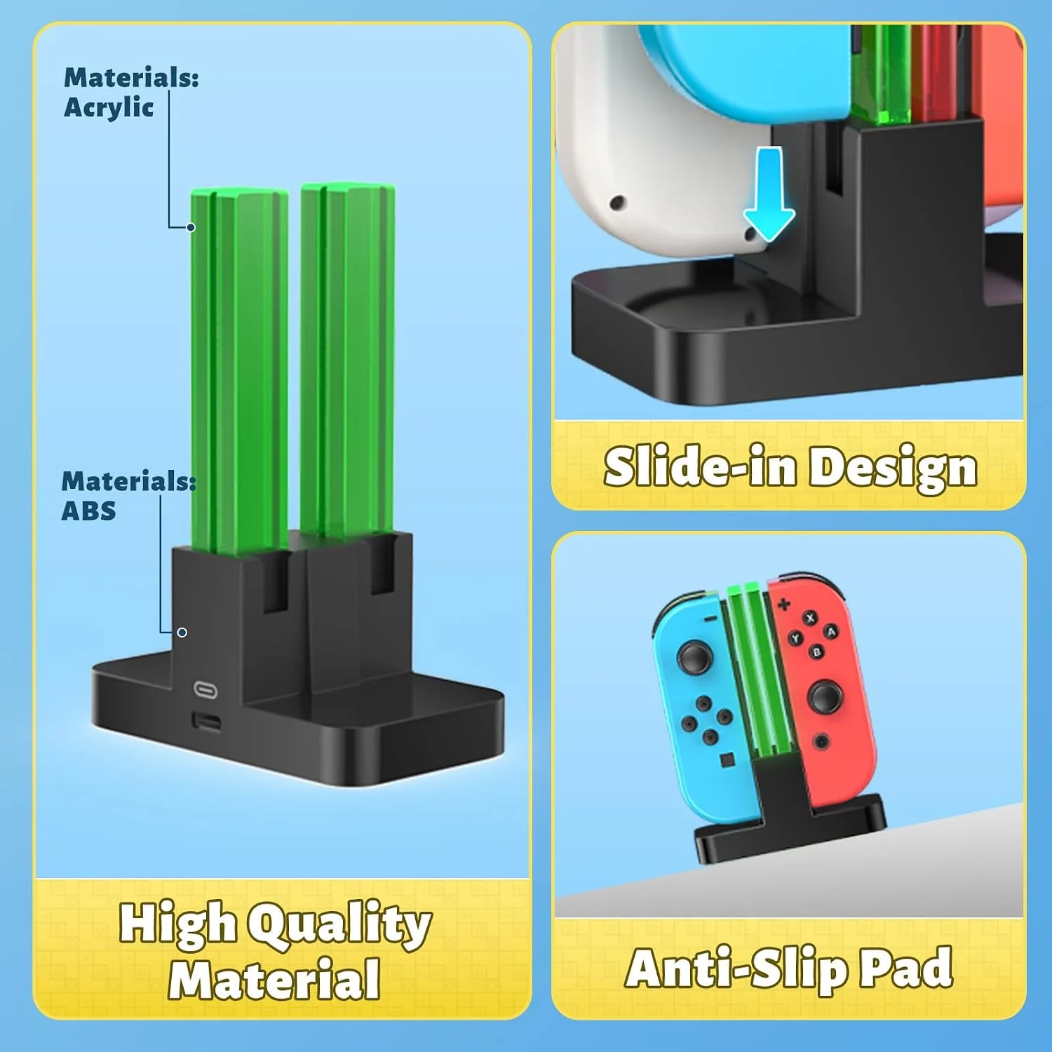 FASTSNAIL Switch Controller Charging Dock for Nintendo Switch for JoyCons