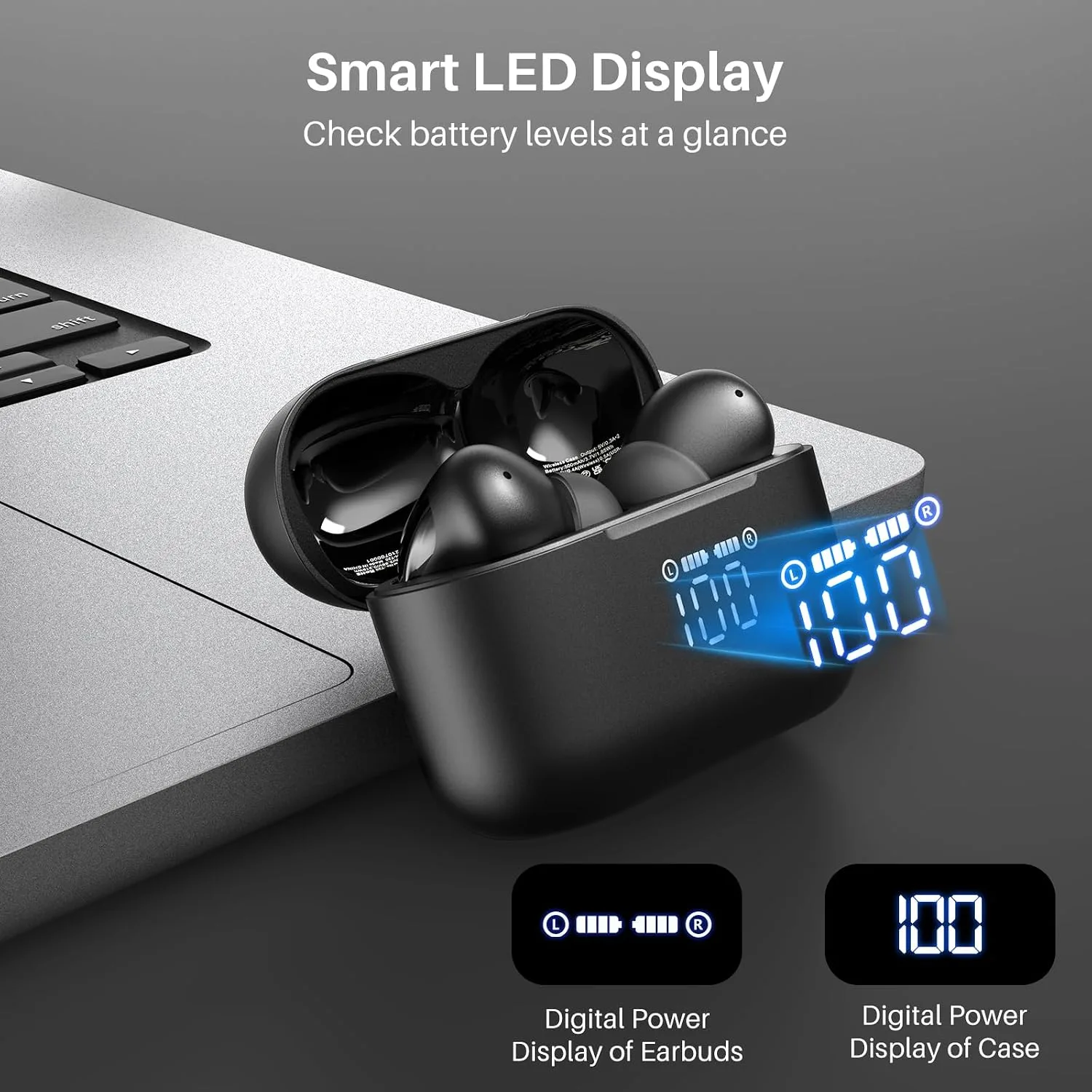 TOZO T20 Wireless Earbuds 97H Playtime, Wireless Charging LED Display Case