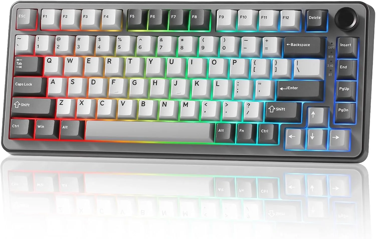 Teclado Gamer Mecánico Inalámbrico Yunzii B75 PRO 75% Gris Oscuro Cocoa V2