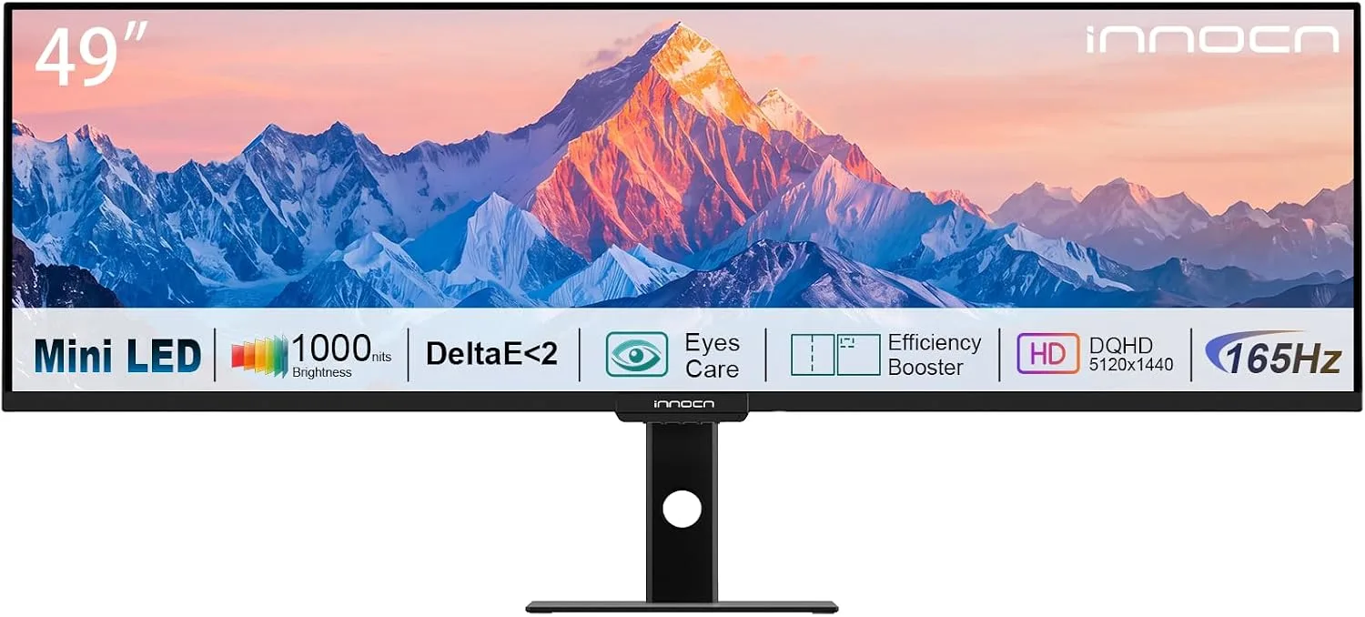 INNOCN 49" Business Flat Ultrawide DQHD 5120 x 1440P 165Hz Computer Monitor