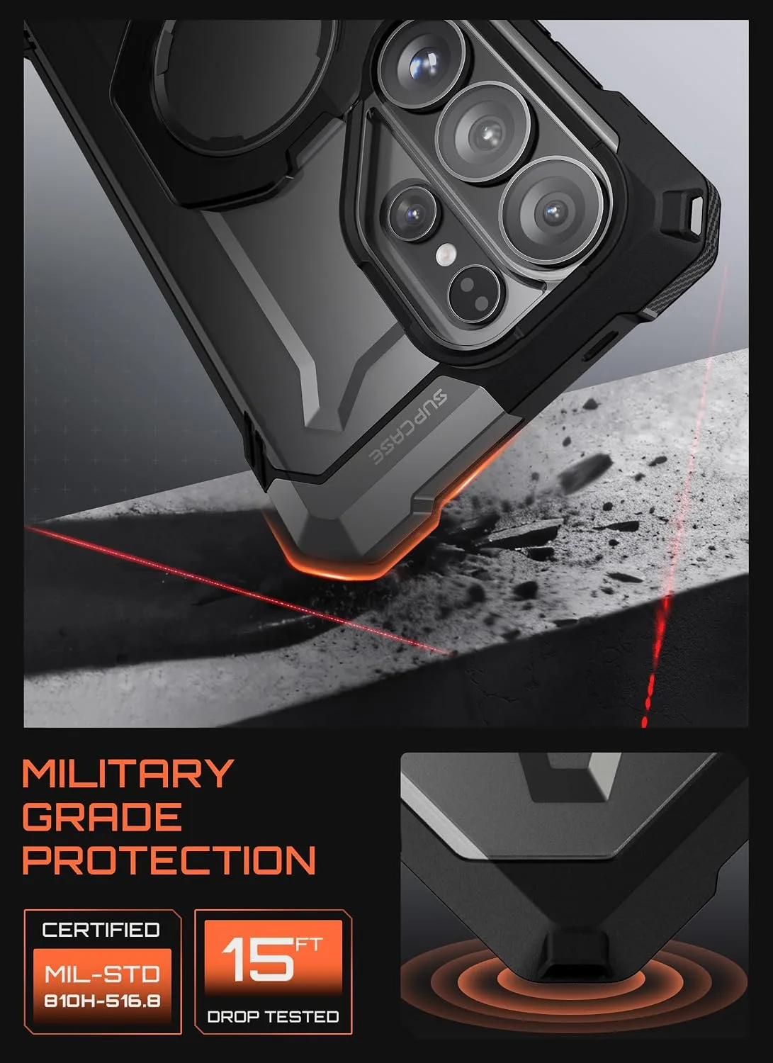 SUPCASE for Samsung Galaxy S26 Ultra Case with Built-in Stand, Dark