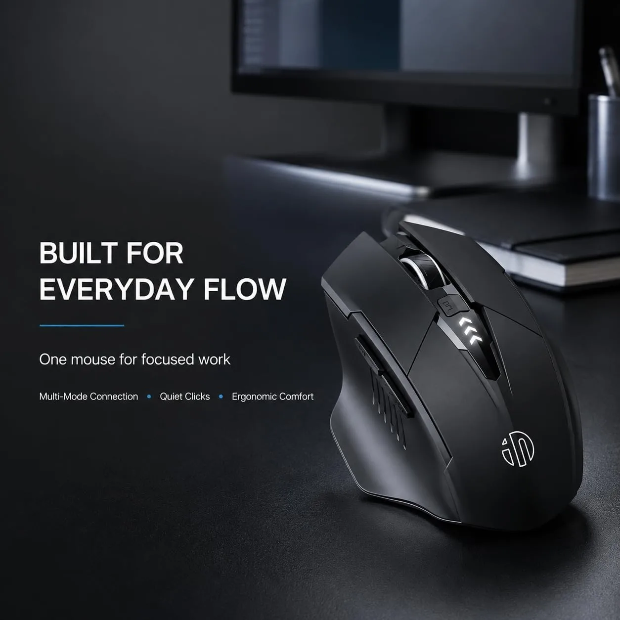 INPHIC Upgraded Silent Rechargeable Wireless Mouse, 12800 DPI Gaming Mouse
