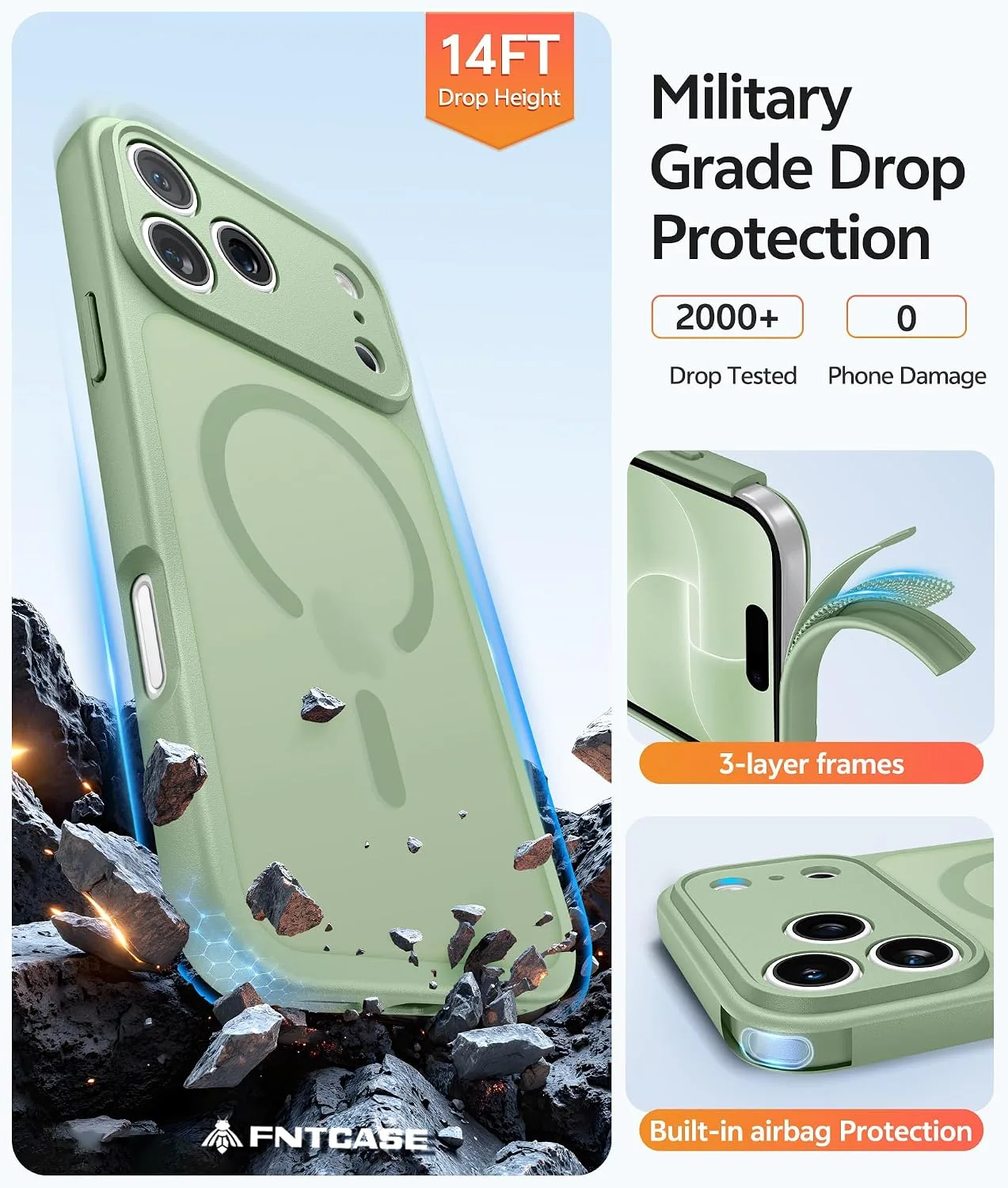 FNTCASE for iPhone 18 Pro Max / 17 Pro Max Case, Fit for Magsafe