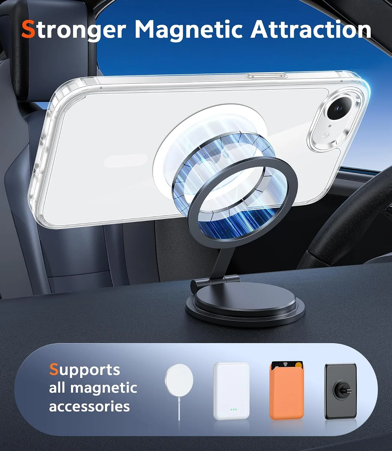 FNTCASE for iPhone 17e / iPhone 16e Case, MagSafe Compatible, Clear