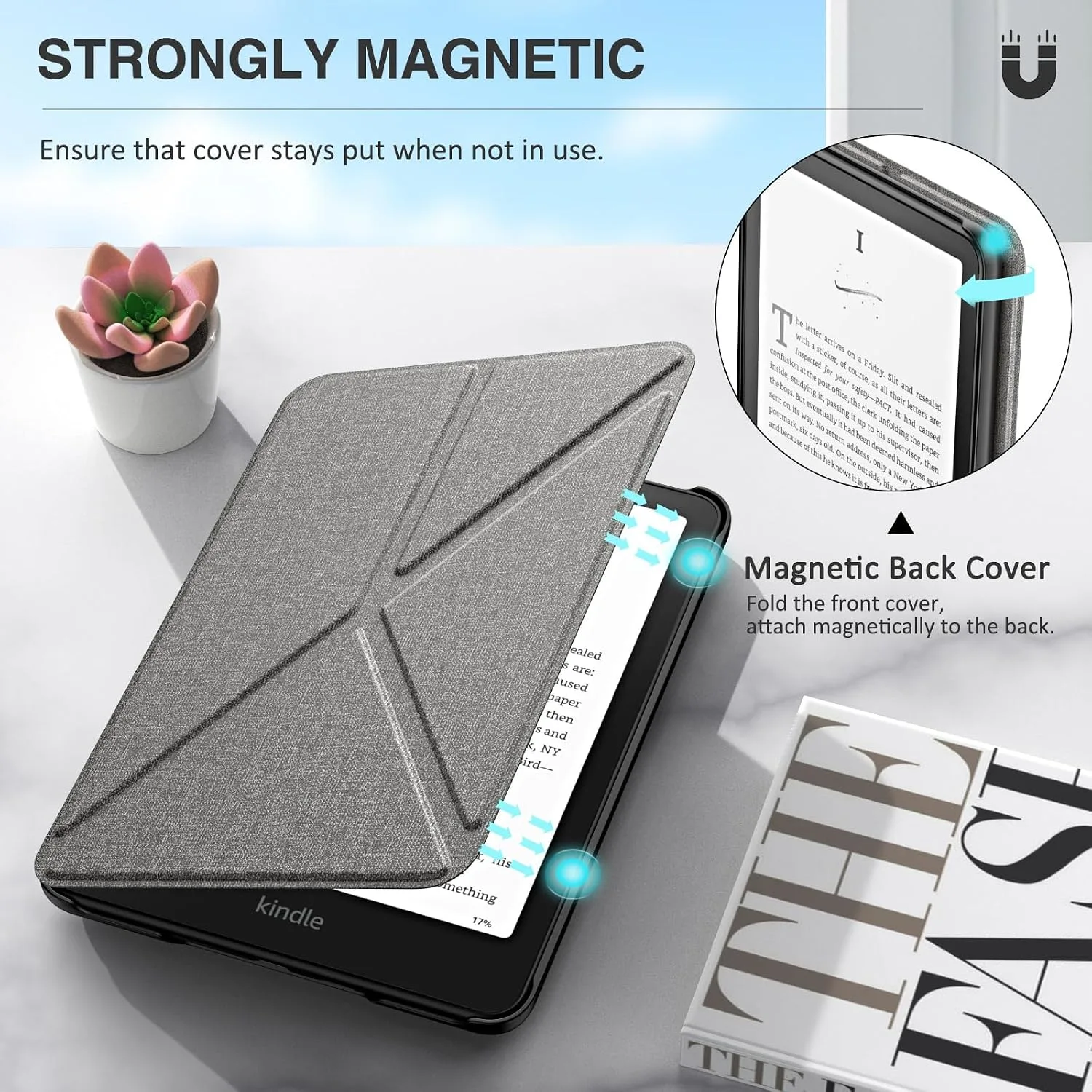 MoKo Case for 7" Kindle Paperwhite 12th Generation 2025/2024, Denim Gray