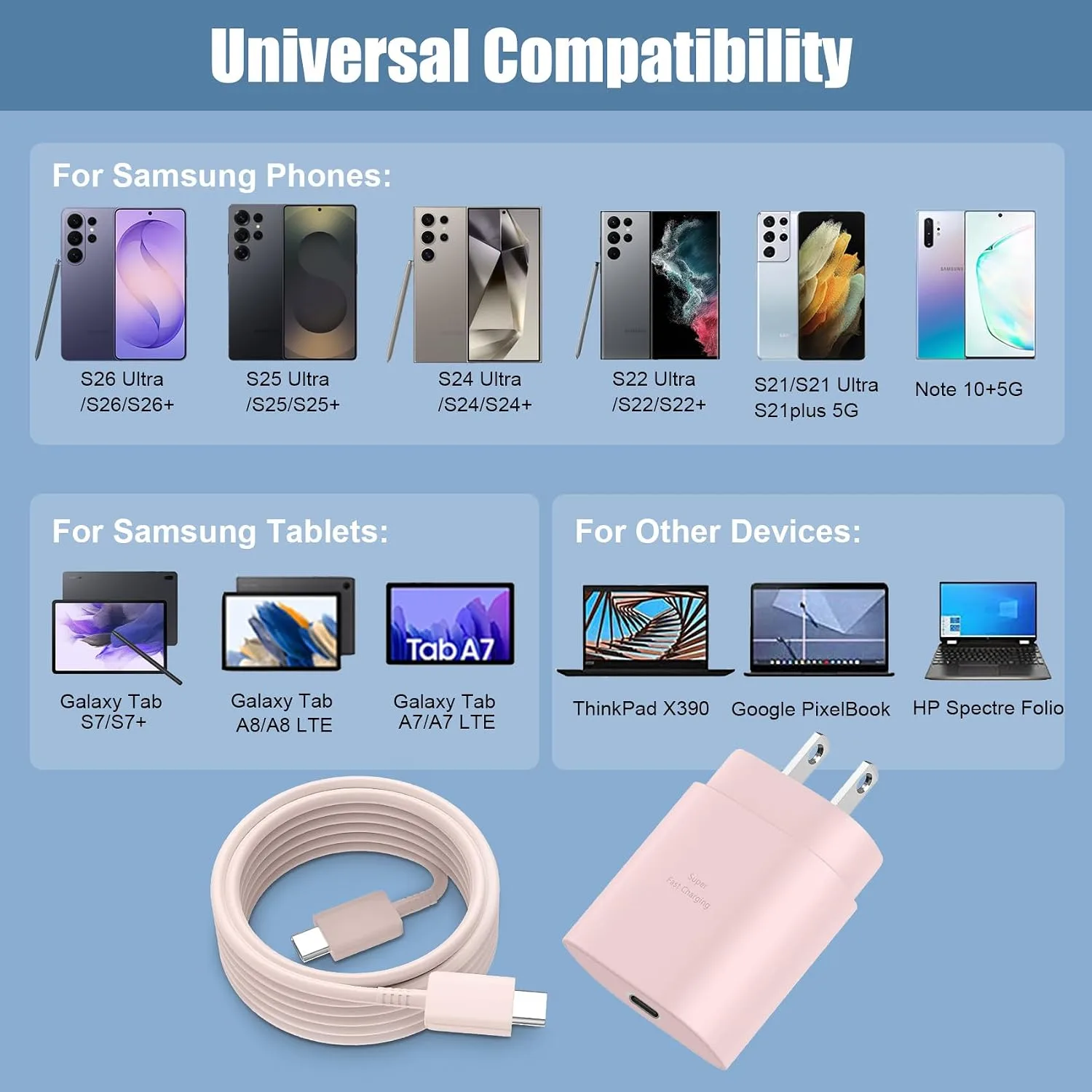 Super Fast Samsung Charger Type C 25W USB C Android Phone Charger Block