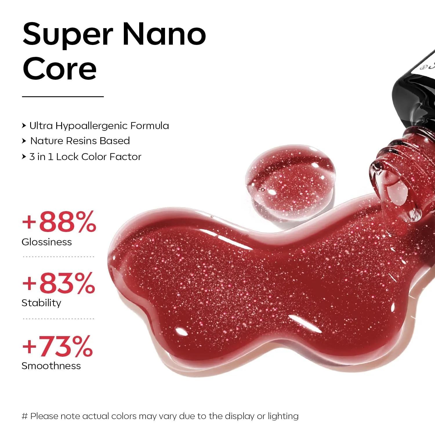 modelones Glitter Gel Nail Polish Pastel Burgundy Red Gel Nail Polish