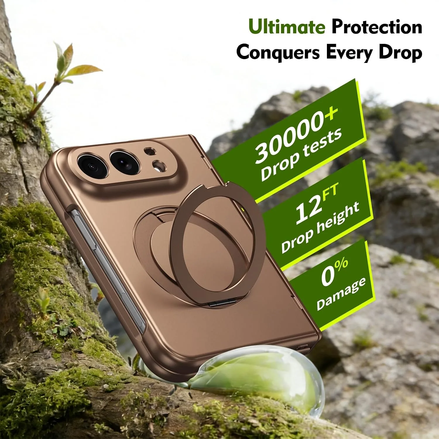 for iPhone Duo Case with Hinge Protection, Gold