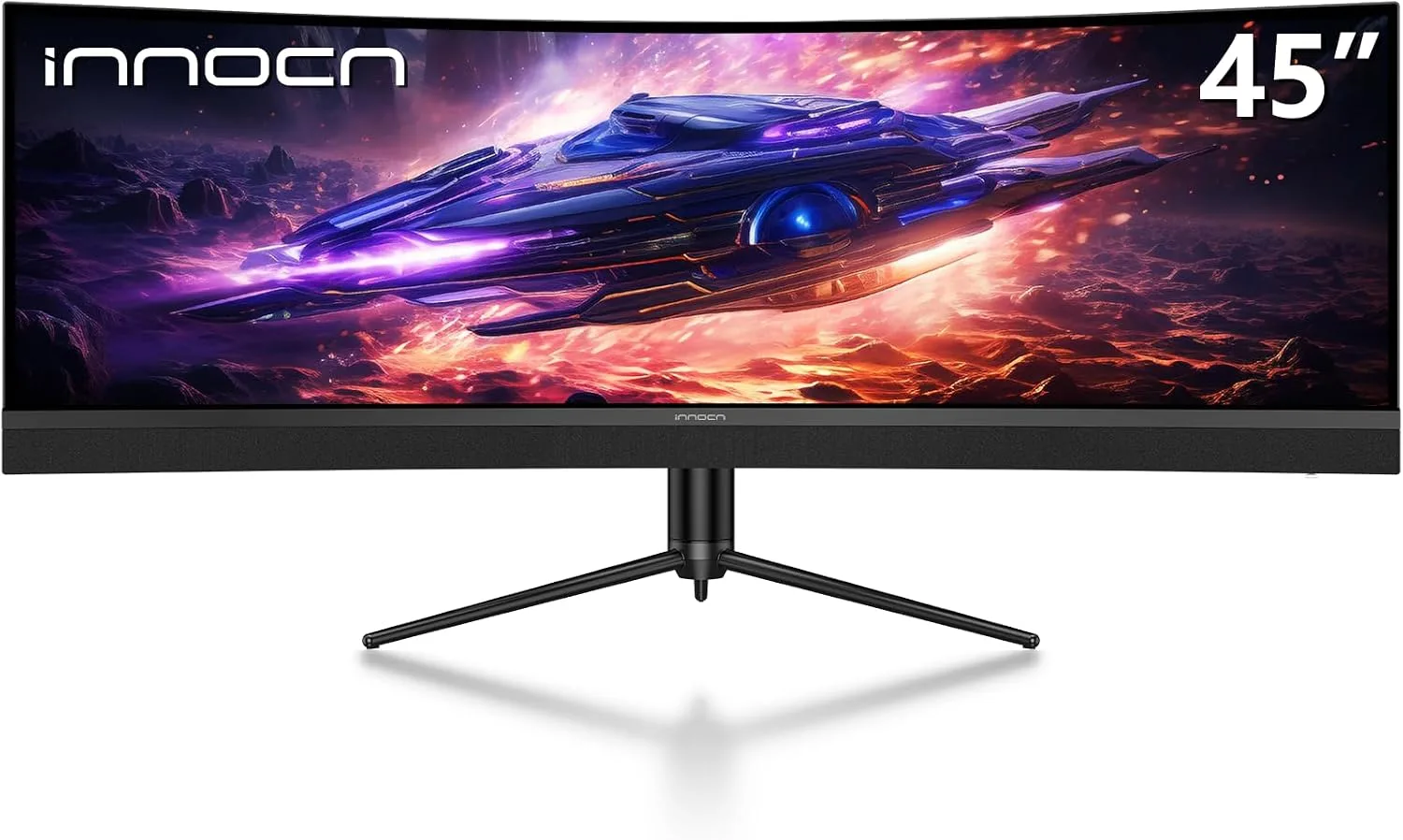 INNOCN 45C1R 45" 5K2K 5120 x 1440p Ultrawide Curved Gaming Monitor, R1500, HDR400, USB Type-C 90W Power Delivery, PIP/PBP, Built-in Speaker, Height Adjustable, Black