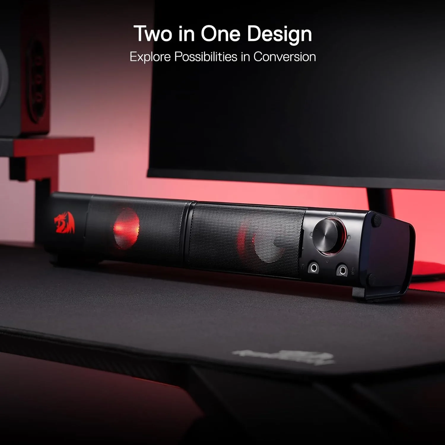 Redragon GS550 PC Gaming Speakers 2.0 Channel Stereo Enhanced Sound, Black